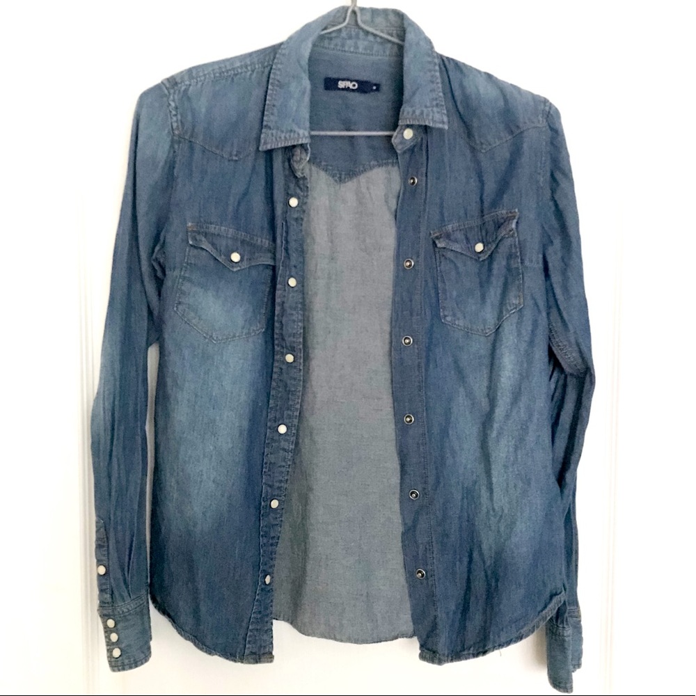 Chambray shirts with tick buttons